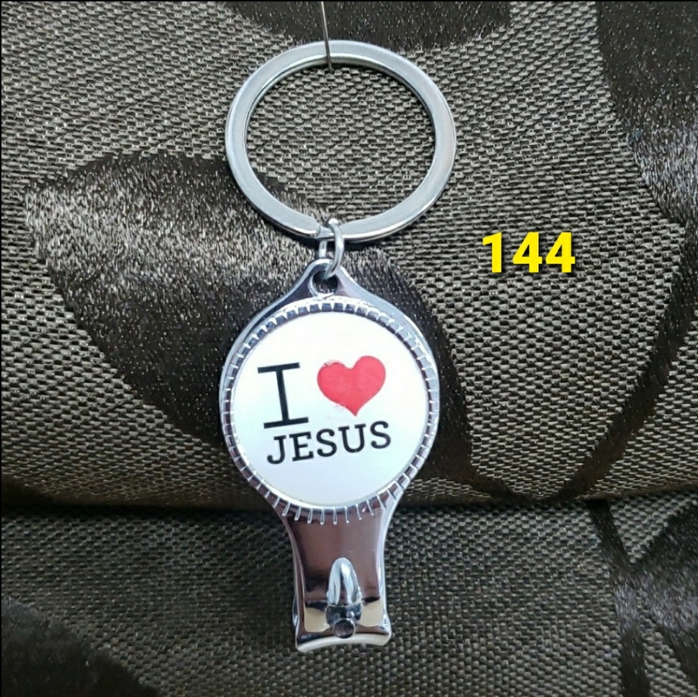 ✅#8 Nail Clipper Keychain with Catholic Image.